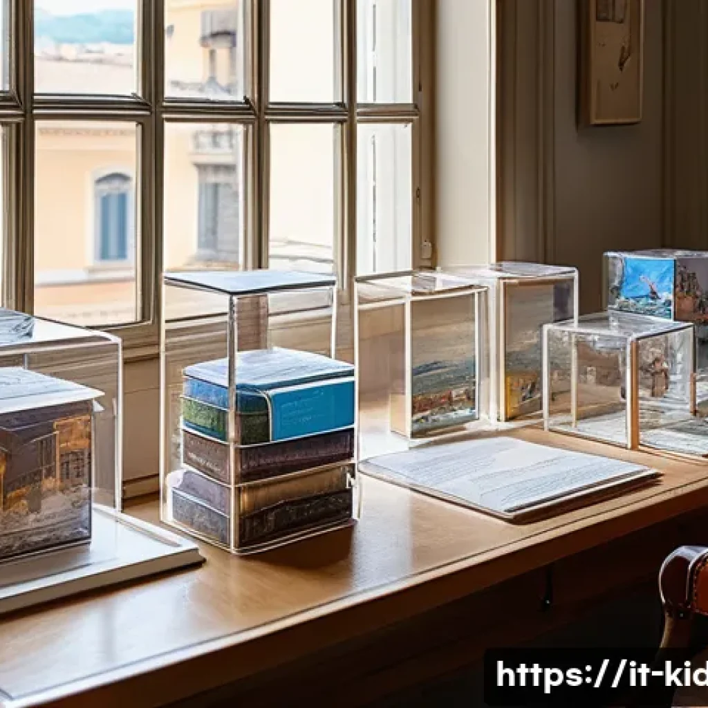 프라모델 해외 직구 팁 - A detailed scene of an Italian collector's desk featuring carefully packaged collectible models insi...