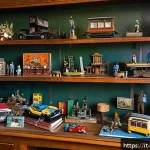 Home 18 키덜트 장터 사용법 - A cozy vintage collector’s room in Italy, filled with carefully displayed Kidult collectibles from t...