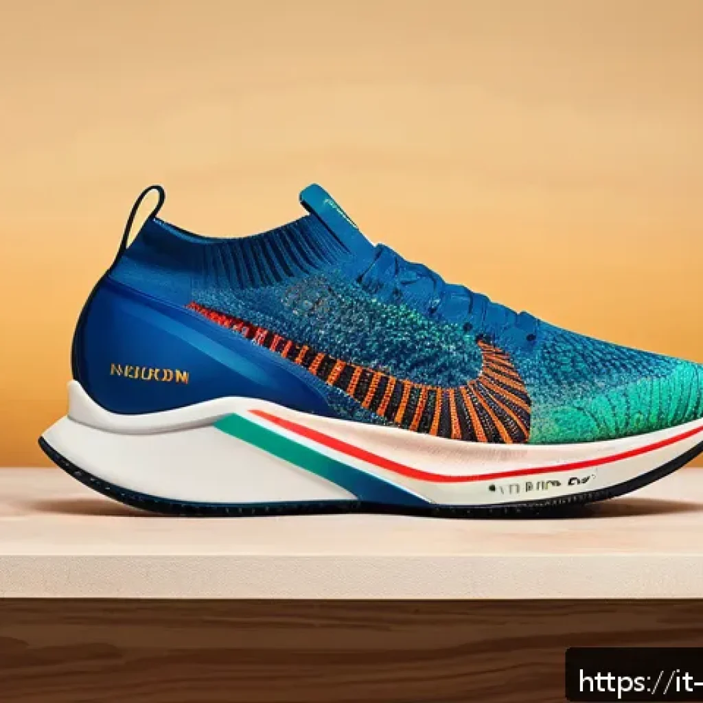 나이키 한정판 신발 - A pair of limited edition sneakers displayed on a rustic wooden table in a trendy Milan boutique. Th...