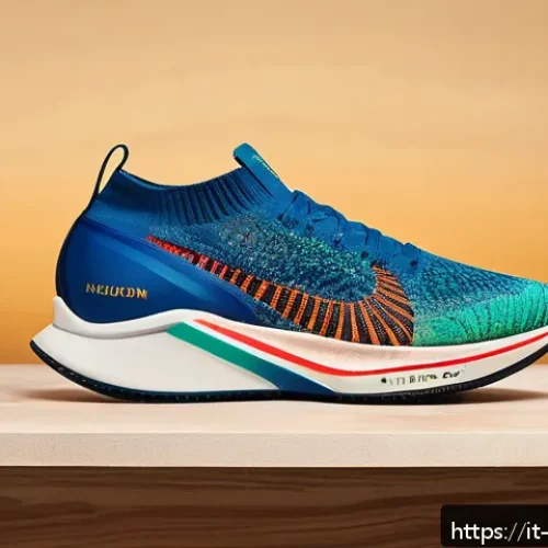 Home 17 나이키 한정판 신발 - A pair of limited edition sneakers displayed on a rustic wooden table in a trendy Milan boutique. Th...