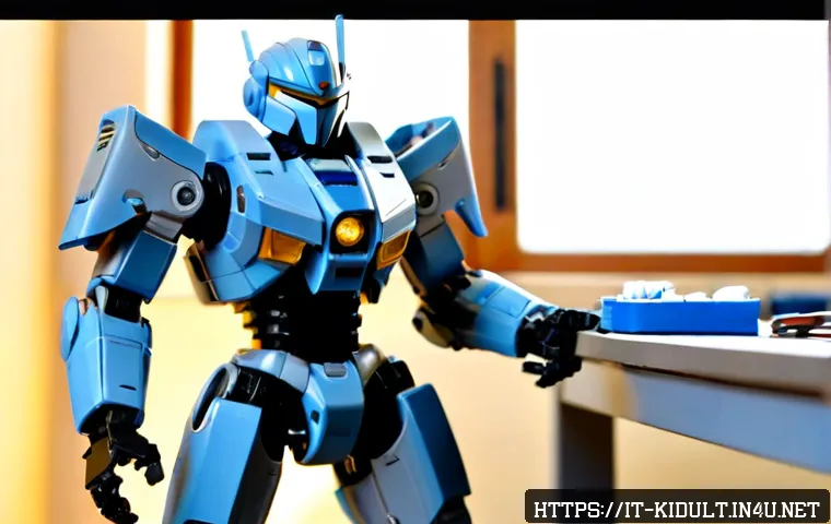 Home 17 건담 마스터 등급 소개 - Photorealistic close-up of a premium unpainted plastic mecha model kit in master-grade scale, posed ...